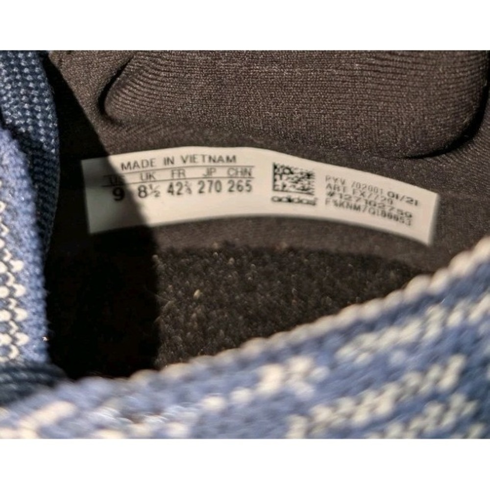adidas UltraBoost 21 Sashiko FX7729 Mens 9 Blue Plaid Running Shoes Sneakers - Picture 7 of 8